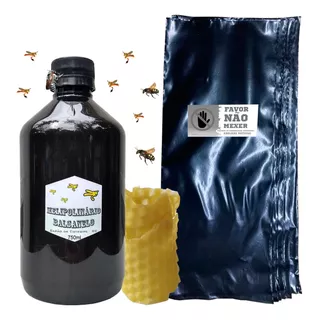 Kit Atrativo Abelhas Jatai Mandaçaia Mirim 750ml + 100 Sacos