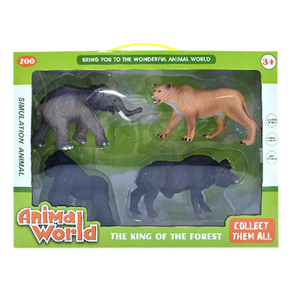 Set Colección De Animales De La Selva 4 Figuras En Plástico