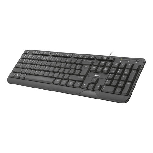 Teclado Trust Ziva Usb Black Multimedia Pc Notebook Español Color del teclado Negro