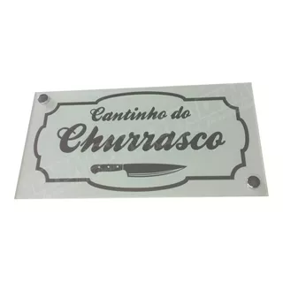 Placa Decorativa Cantinho Do Churrasco Em Espelho De Vidro