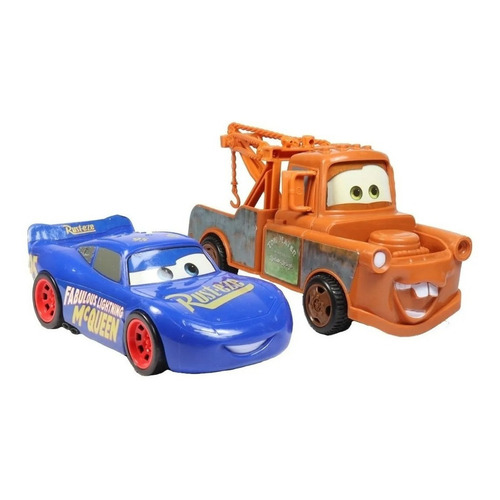 Vehiculo Fricción Rayo Mcqueen Y Mate Cars T369733 Color Azul