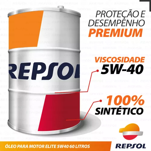 Aceite de motor Repsol 5w40 100% sintético Acea A3/b4, 60 litros