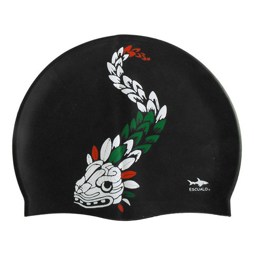 Gorra Natacion Adulto Modelo Quetzal 1 - Escualo Color Negro Diseño de la tela Estampado Talla unitalla