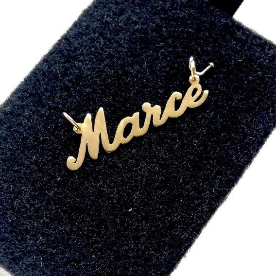 Dije Personalizado Con Nombre Oro Macizo 14k  1.2mm