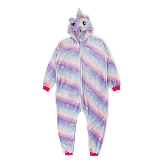 Pijama Multicolor Estrellas Unicornio Nena Enterito Polar  