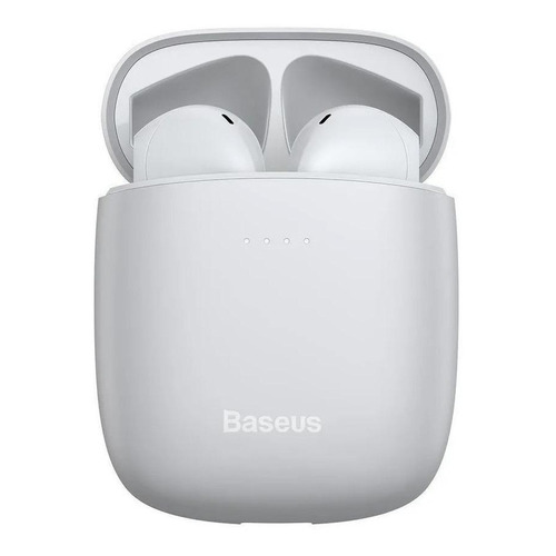 Audífonos in-ear inalámbricos Baseus W04 Pro white con luz LED