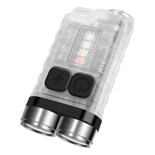 Mini Linterna Led Llavero V3 Edc Recargable Usb Tipo C Color de la linterna Gris Color de la luz Blanco