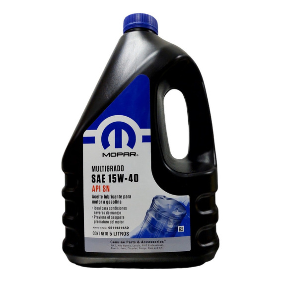 Aceite Original Mopar 15w40 Mineral Api Sn 5 Litros