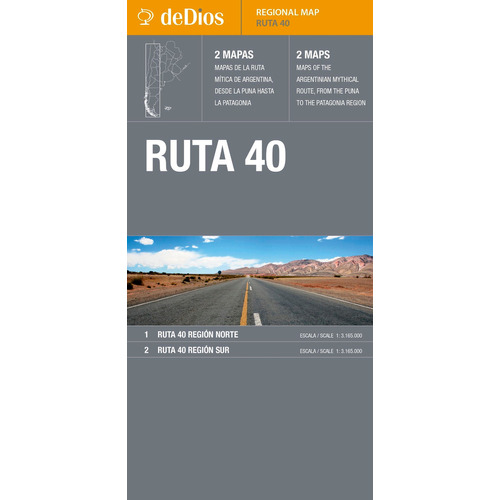 RUTA 40 - REGIONAL MAP - SEGUNDA EDICION, de Julian De Dios. Editorial DeDios, tapa blanda en español/inglés, 2022