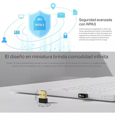 Adaptador Wifi Tp-link Archer T3u Nano Ac 1300 Mu-mimo