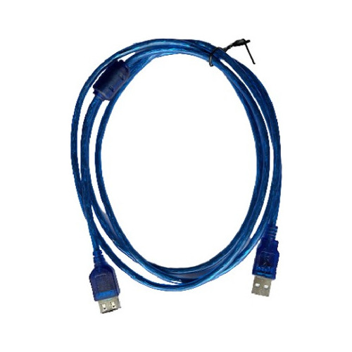Cable Usb Extension 1,8 Metros Mallado Con Filtro Alargador Color Azul