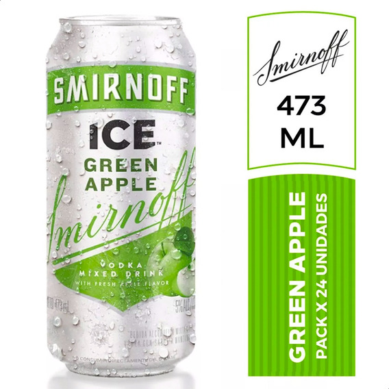 Vodka Smirnoff Ice Green Apple Lata Pack X24