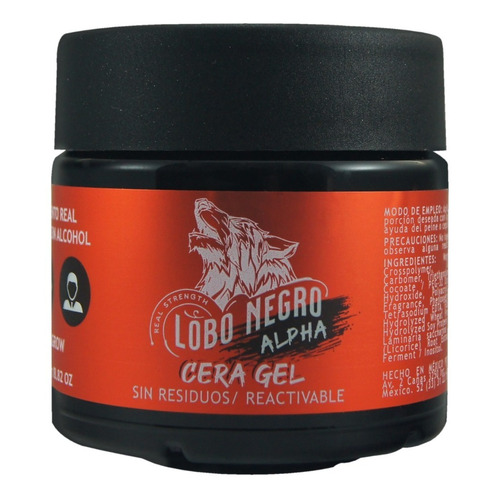 Cera Gel Lobo Negro Alpha Con Cencagrow Cabello Y Barba 250g