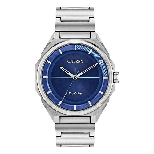 Reloj Citizen Eco-drive Caballero Gris Dr Bj6530-54l - S022 Color del fondo Azul