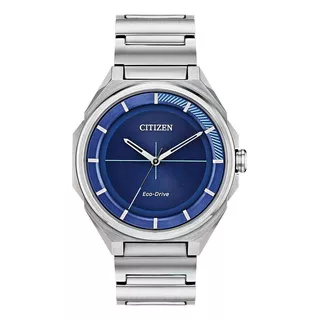 Reloj Citizen Eco-drive Caballero Gris Dr Bj6530-54l - S022 Color Del Fondo Azul