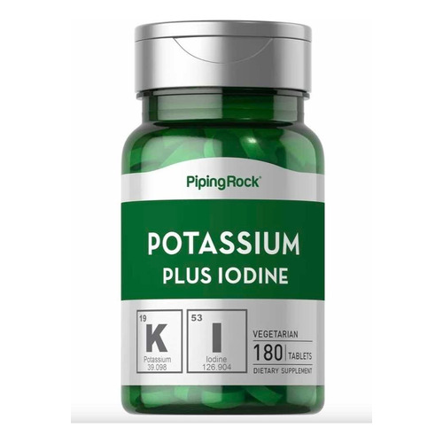 Potassium Plus Iodine X 180 Tabletas Veg.- Piping Rock Sabor Neutro