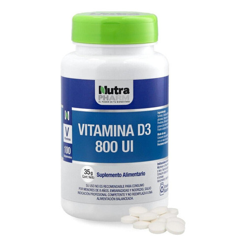 Vitamina D3 800ui 100 Comp Nutrapharm