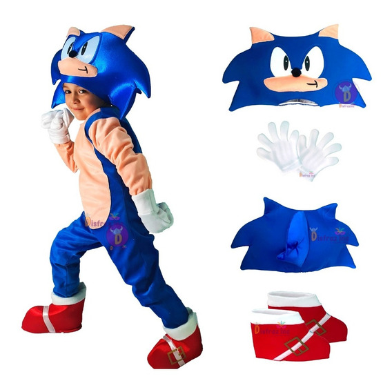 Disfraz Cosplay Tipo Sonic Boom Superheroe Erizo