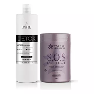 Kit Shampoo Detox 1l + Mascara Reconstrutora Sos Dyusar 1kg