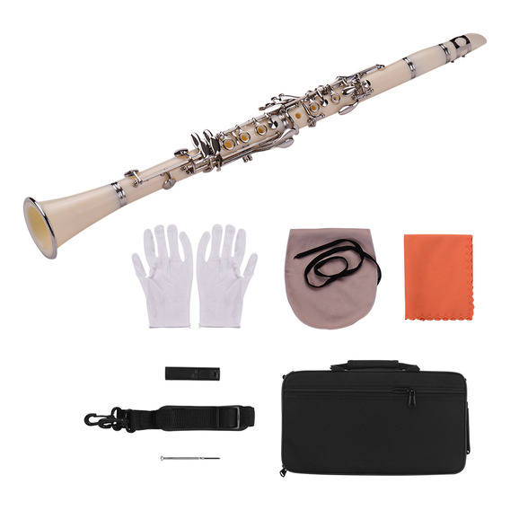 Clarinete Abs De 17 Teclas En Si Bemol Plano Con Estuche