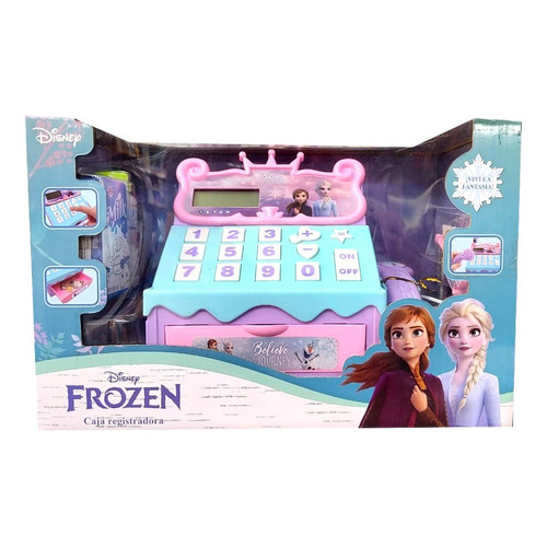 Caja Registradora Frozen De Disney Con Sonido Jeg 54525 Color Celeste