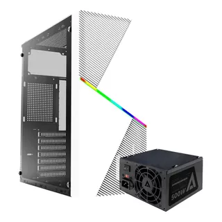 Gabinete Acteck Draco Gm450 500w Media Torre Rgb Cristal  Color Blanco