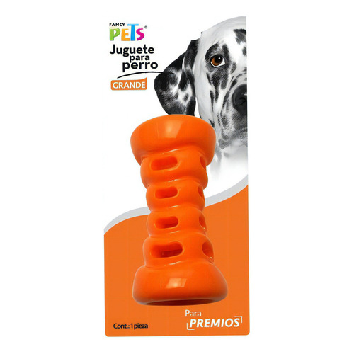Juguete Cilindro Rellenable Premio Perro Grande Fancy Pets Color Naranja