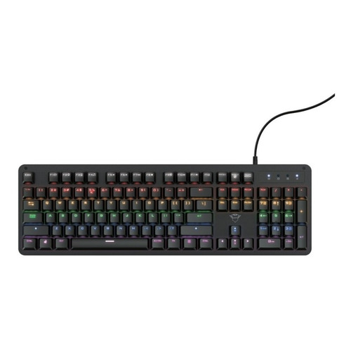 Trust Teclado Mecánico Gaming Gxt 863 Mazz Rgb Color del teclado Negro