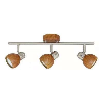 Aplique Nina 3 Luces Simil Madera Cromo Moderno Apto Led