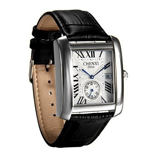Avaner - Reloj Cuadrado Para Hombre, Diseño Vintage De Piel 