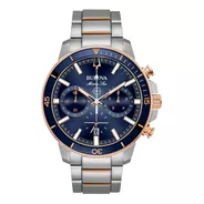 98b301 Reloj Bulova Marine Star Diamante Para Caballero Plat