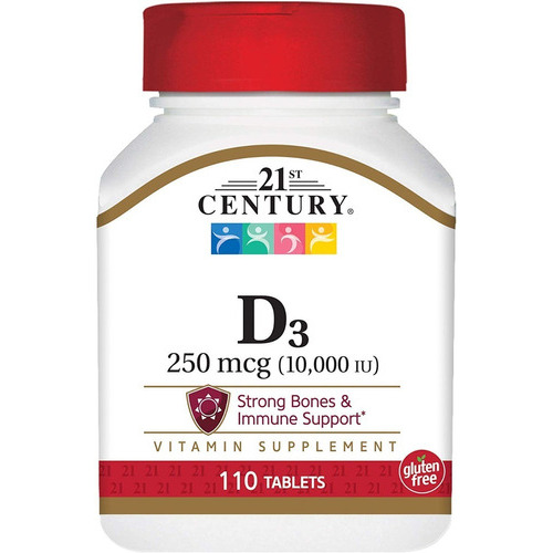 Vitamina D3 Premium 250 Mcg 10,000iu 110 Tabletas Eg D08 Sabor Sin Sabor
