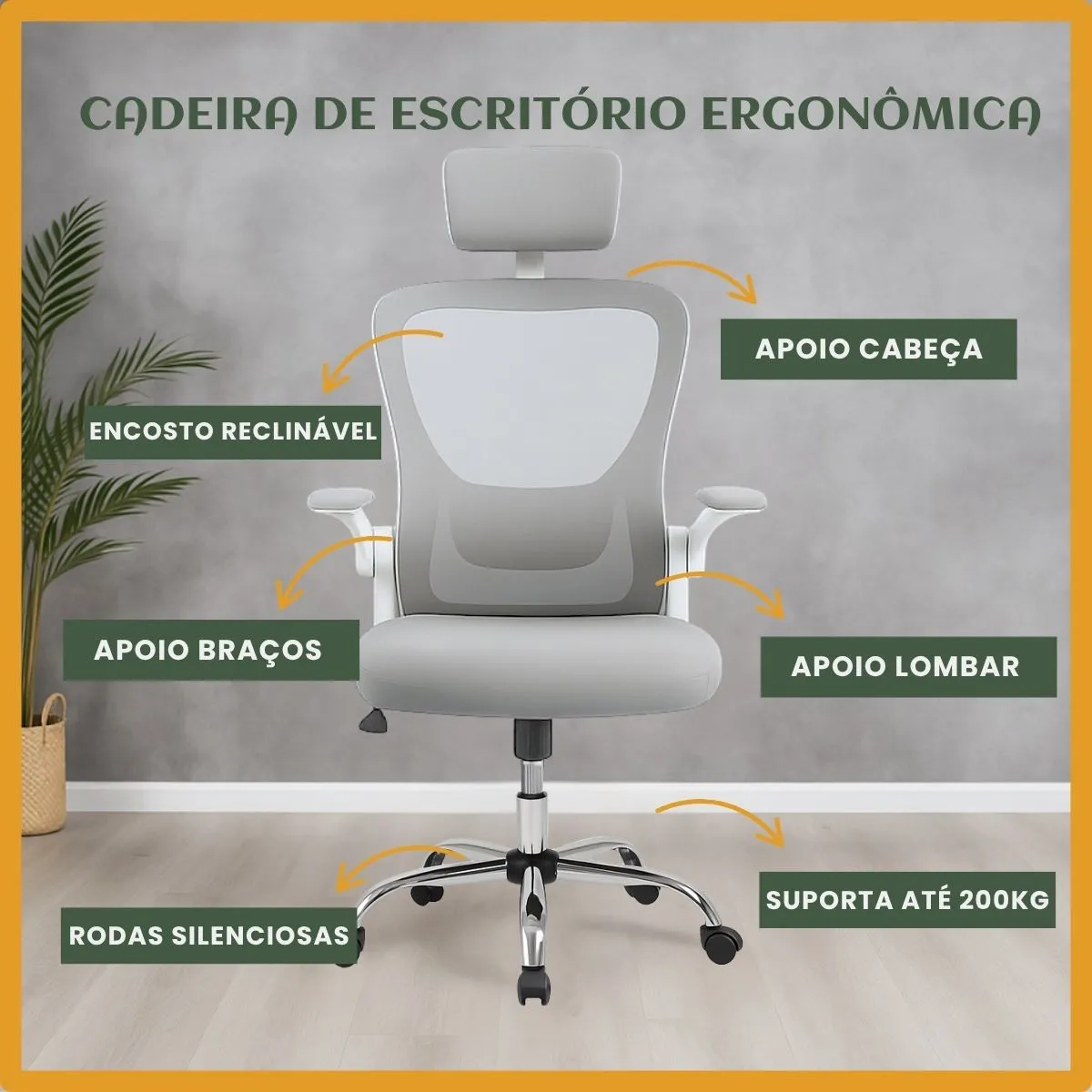 Cadeira De Escritório Ergonômica Giratória Boston G100 Com Estofado Mesh Luvinco Com Ajuste Lombar - Imagem 7