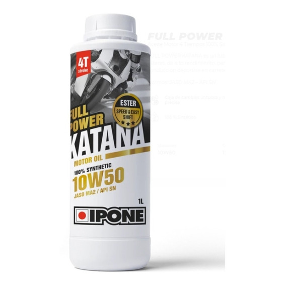 Aceite 10w50 Full Sintético Katana Full Power Ipone 4t