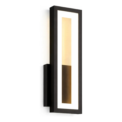 Aplique Moderno Led Mark Rectangular Negro Luz Desing Negro