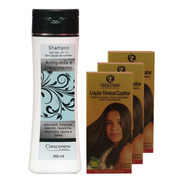 Kit Shampoo E 3 Loção Tônica Capilar - Combate Queda Cabelo