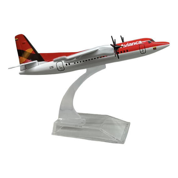 Avion A Escala 1:400/ Fk50 Avianca Red/14 Cms De Largo.