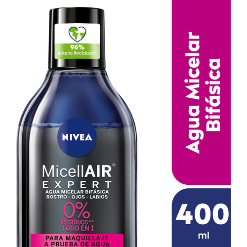 Nivea MicellAIR Expert Black agua micelar bifásica 400ml