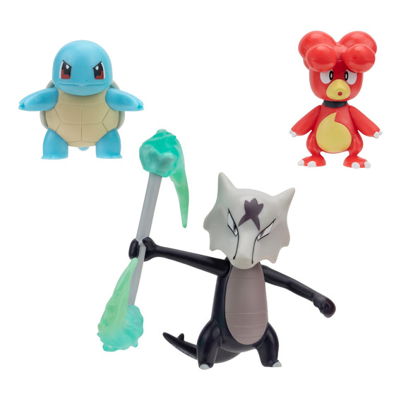 Figuras Pokemon X3 - Magby - Squirtle Y Alolan Marowak