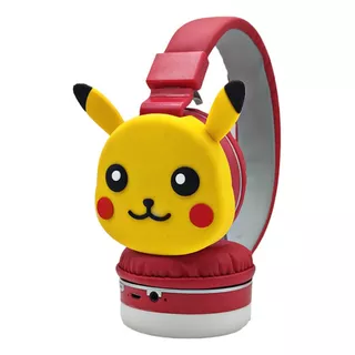 Audifonos Diadema Bluetooth Pikachu Pokémon Para Niños Y Adu Color Rojo Color De La Luz Azul