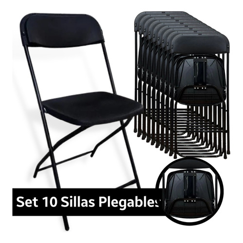 Pack 10 Sillas plegables fiestas y banquetes Marthing negro