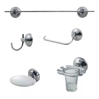 Set Kit Juego Accesorios Para Baño 6 Piezas Bronce Cromado