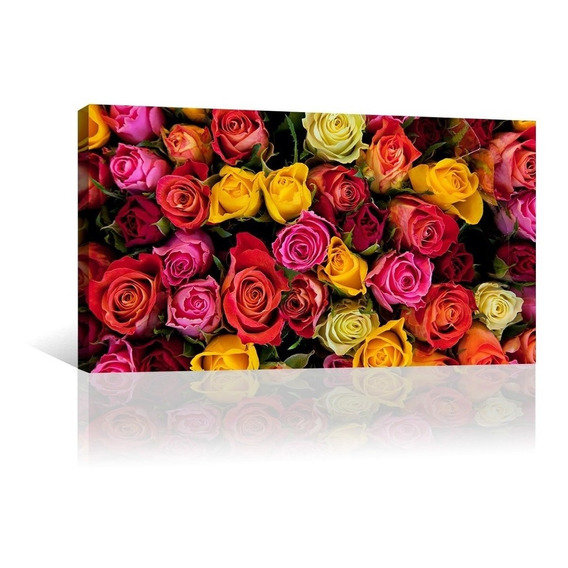 Cuadro Decorativo Naturaleza Canvas Lienzo Flores Cama Rosas