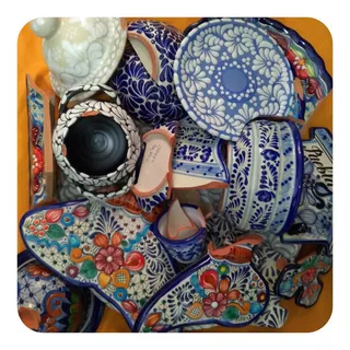 Pedacería De Talavera Poblana Calidad Artesanal 12 Kg Zlj