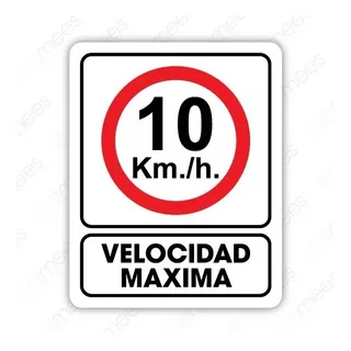 Señalamiento 10km/hr Velocidad Máxima 35x50 Seguridad