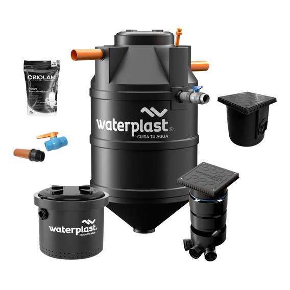 Biodigestor Auto Waterplast 600l Lodos Kit Inspeccion Grasa