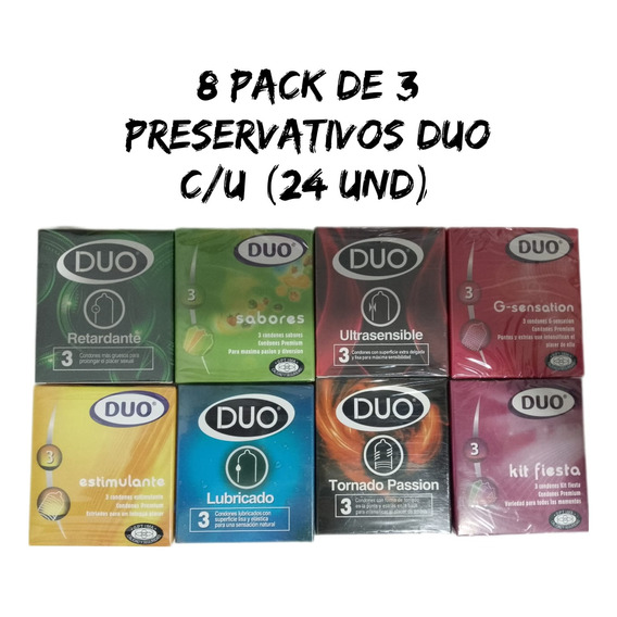 Pack 24 Condon Duo Preservativo - Unidad a $1823