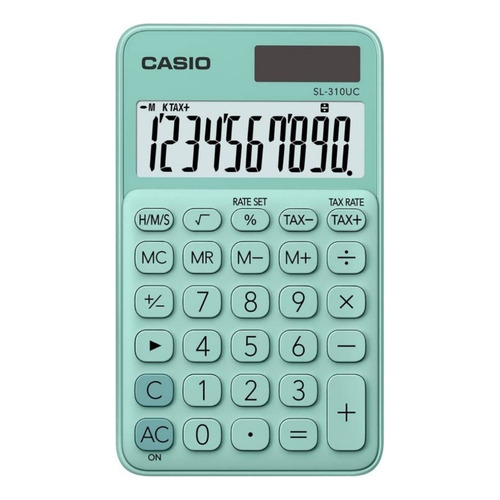 Calculadora de bolsillo Casio Emerald Color SL310uc de 10 dígitos