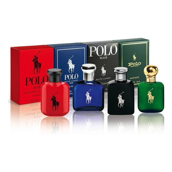 Mini Set 4 Piezas Polo Para Hombre De Ralph Lauren Edt 15ml