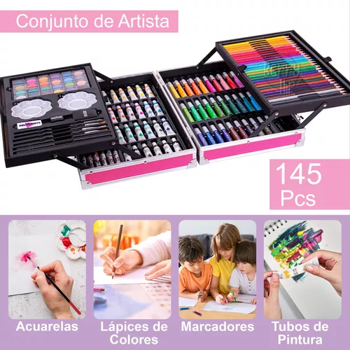 Kit De Dibujo Arte Acuarelas Marcadores Colores X 180 Pcs